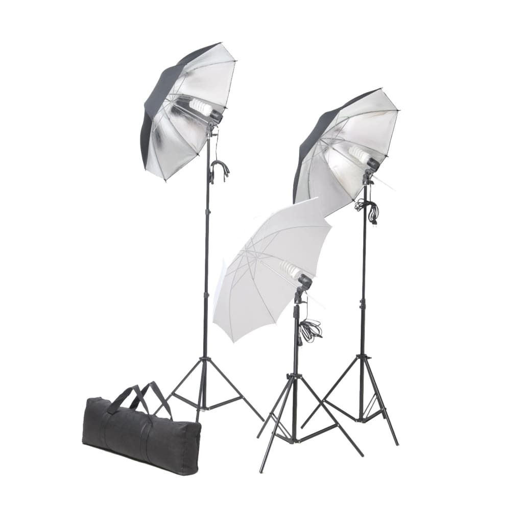 "Winter Sale" Fotostudio-Set mit Leuchten, Schirmen, Hintergrund, Reflektor - Lampenstative Designermöbel 138080