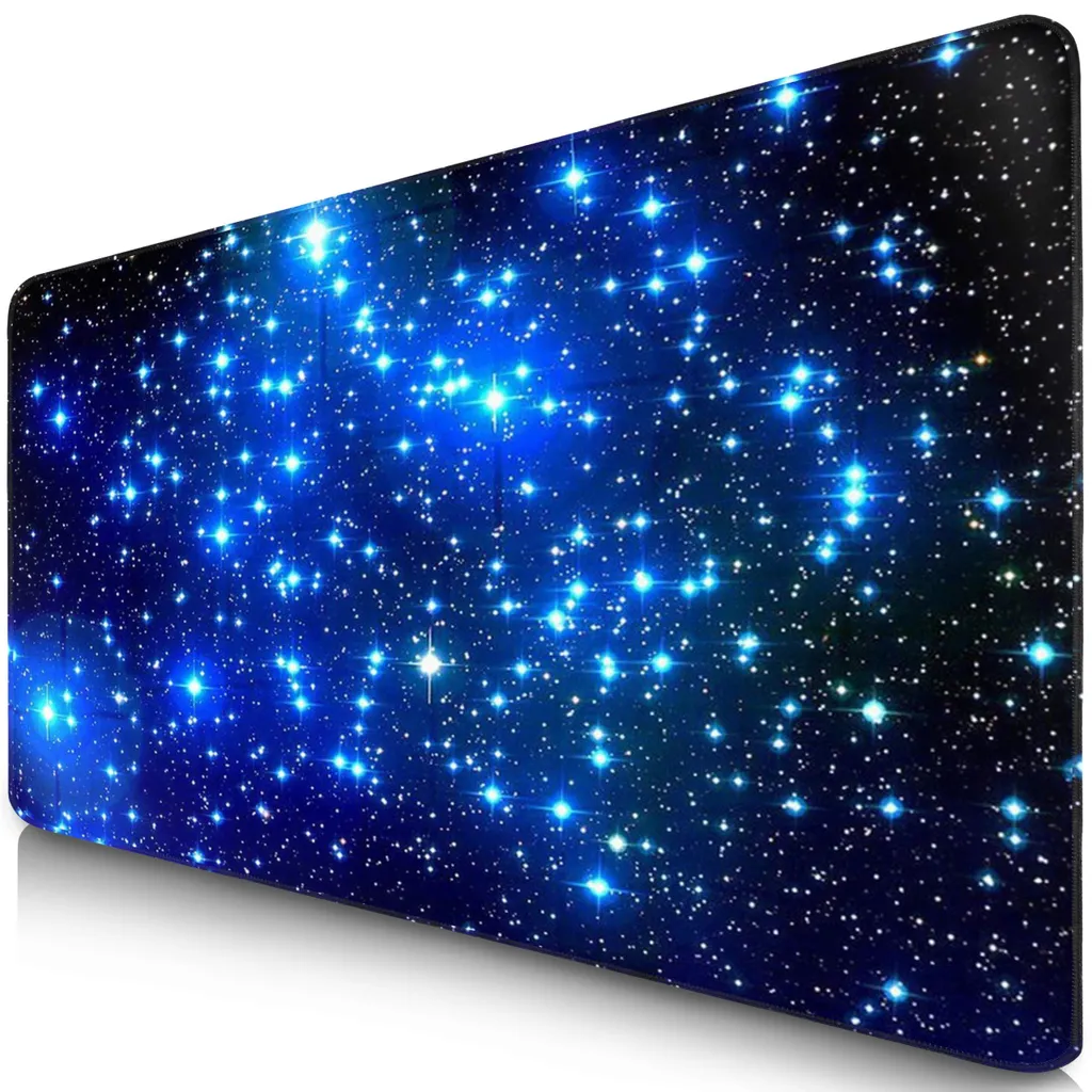 Tapis de souris gaming bleu 900x400mm XL avec bords anti-effilochement