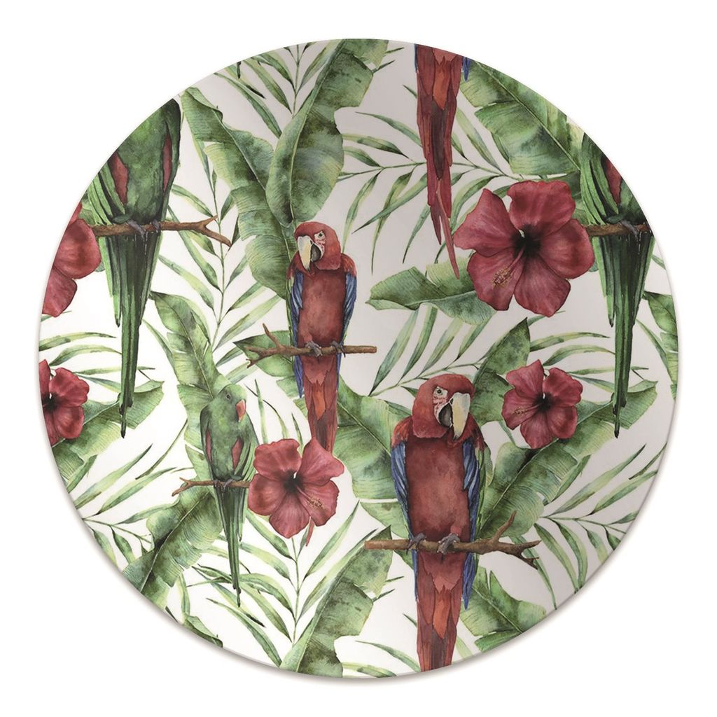 Rundmatte - Stuhlunterlage Bürostuhlunterlage - Rund Ø 100 cm - Bodenmatte - Fußmatte - Exotische Papageien