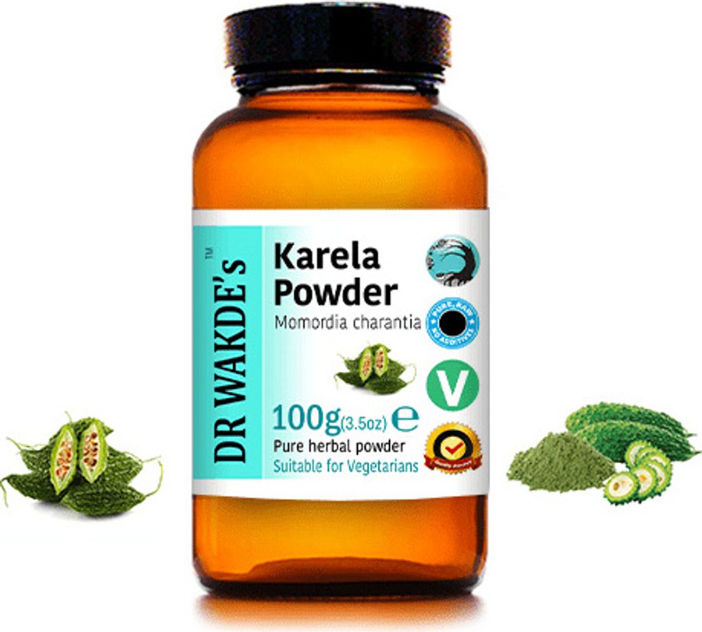 DR WAKDE'S Karela Pulver (Bitterer Kürbis | Bitter Melon) - 100 g (3,5 Unzen) | Rein, Raw & Getrocknetes Pulver | Ayurveda-Kräuter | Vegan | Nichts