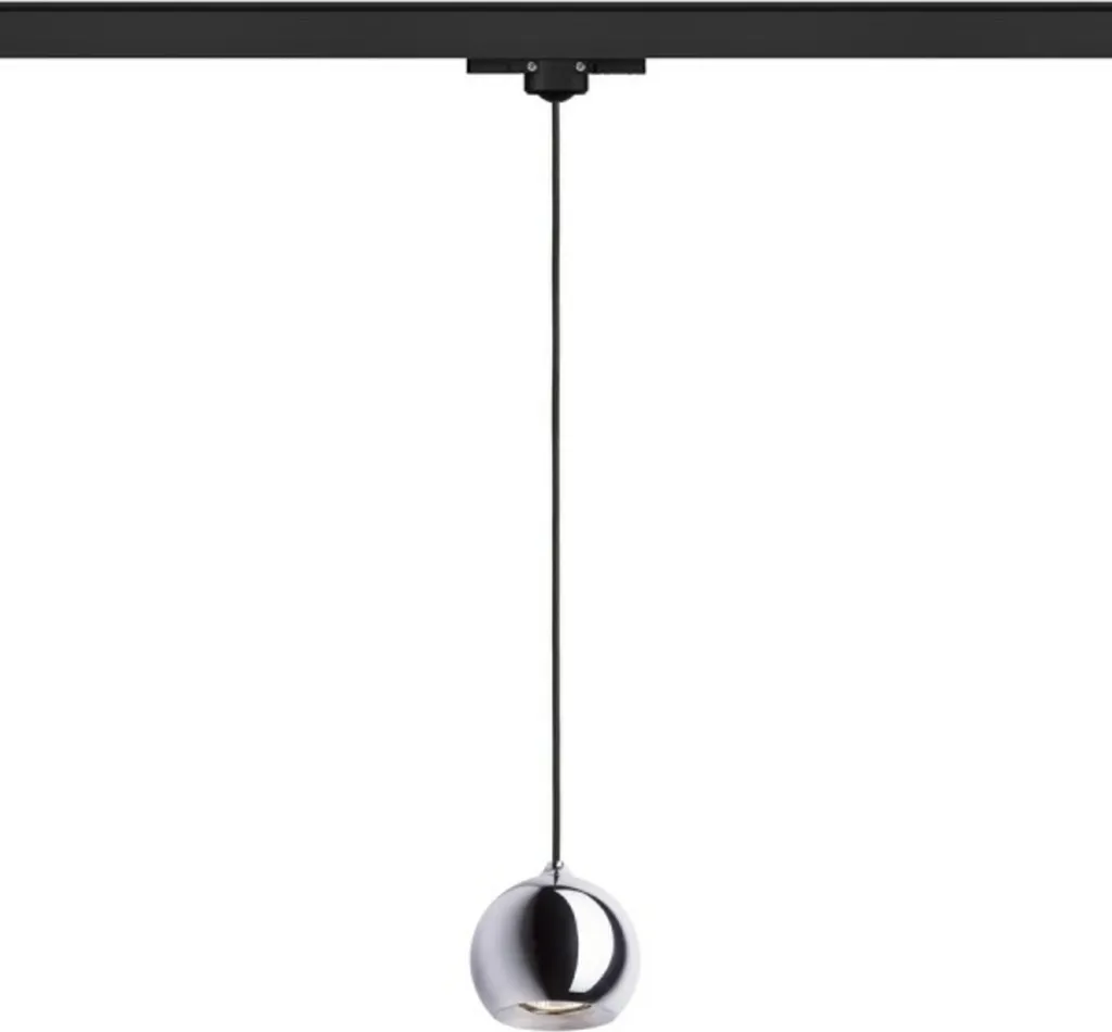 Luminaire Suspendu GU10 RENDL DESTY Noir Chromé pour Rail Triphasé 50W