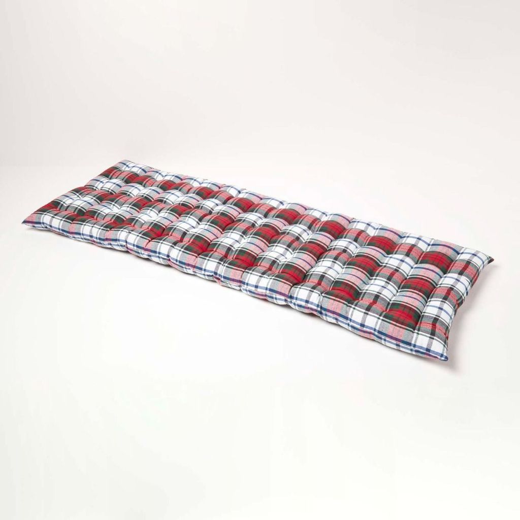 HOMESCAPES 3-Sitzer Bankauflage Macduff mit Schottenmuster, 100% Baumwolle
