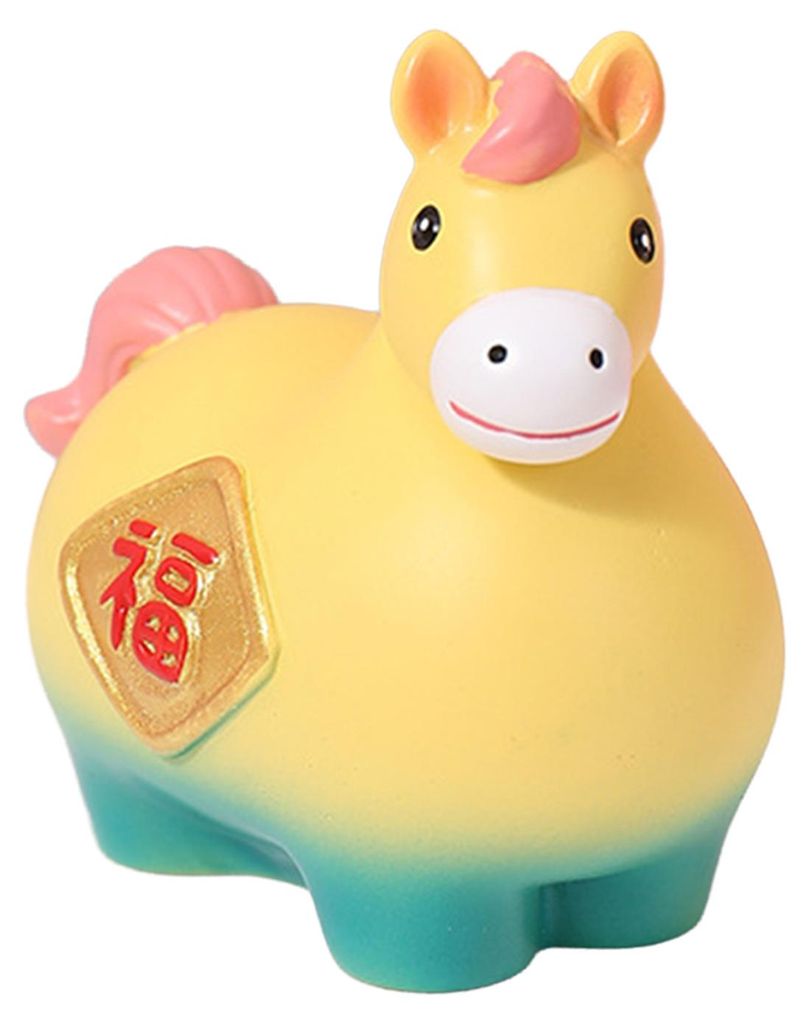 Cartoon-Pferdefigur bringt Glück und Wohlstand, Mini-Pferdestatue, federndes Pferde-Fidget-Spielzeug, Neujahrsdekoration