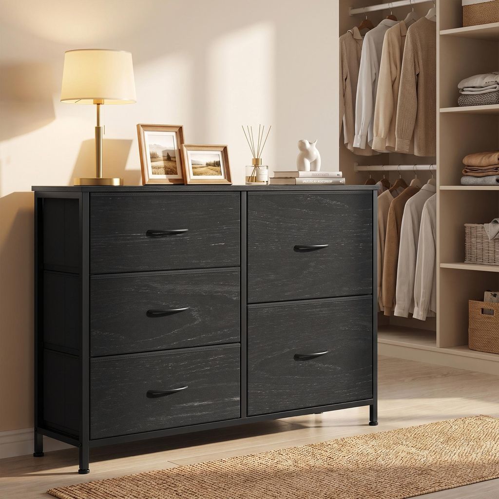SONGMICS Kommode mit 5 Schubladen, Schubladenschrank mit Produktbild 