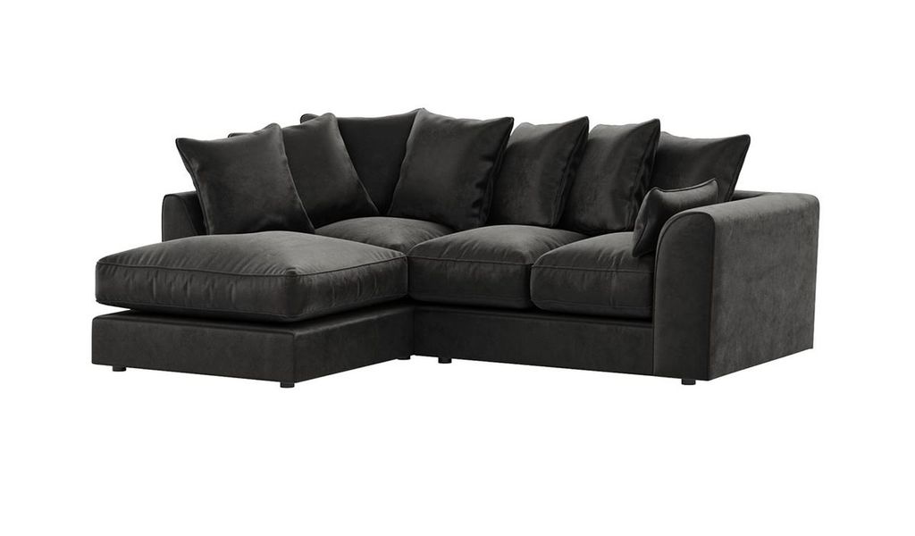 SLF24 - Linksseitiges Ecksofa Dillon Velvet - schwarz - Kronos 7
