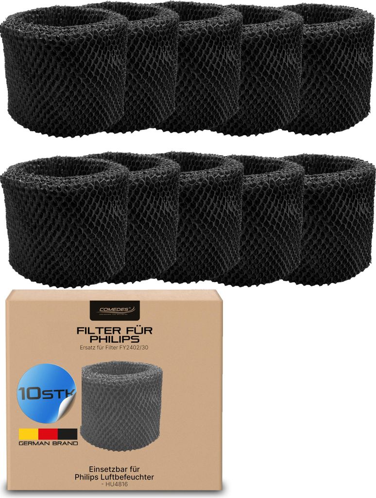 10er Set Comedes Ersatzfilter einsetzbar statt Philips FY2402/30