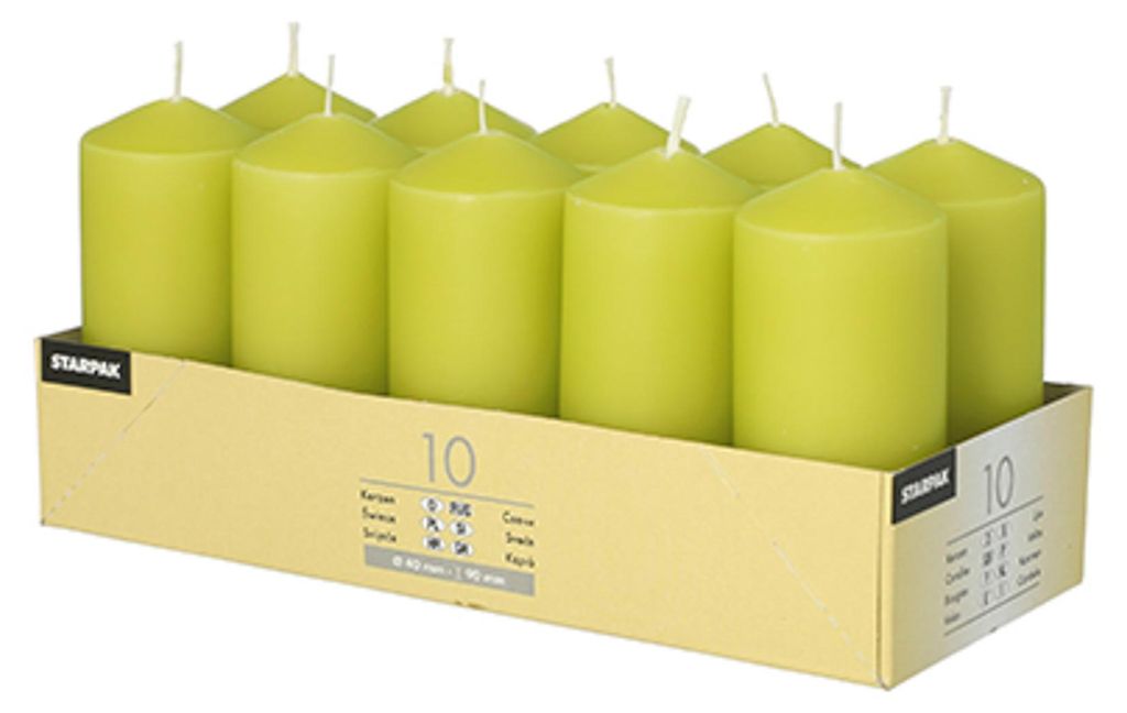 10 stĺpikových sviečok Ø 40 mm - 90 mm kiwi Obrázok produktu 
