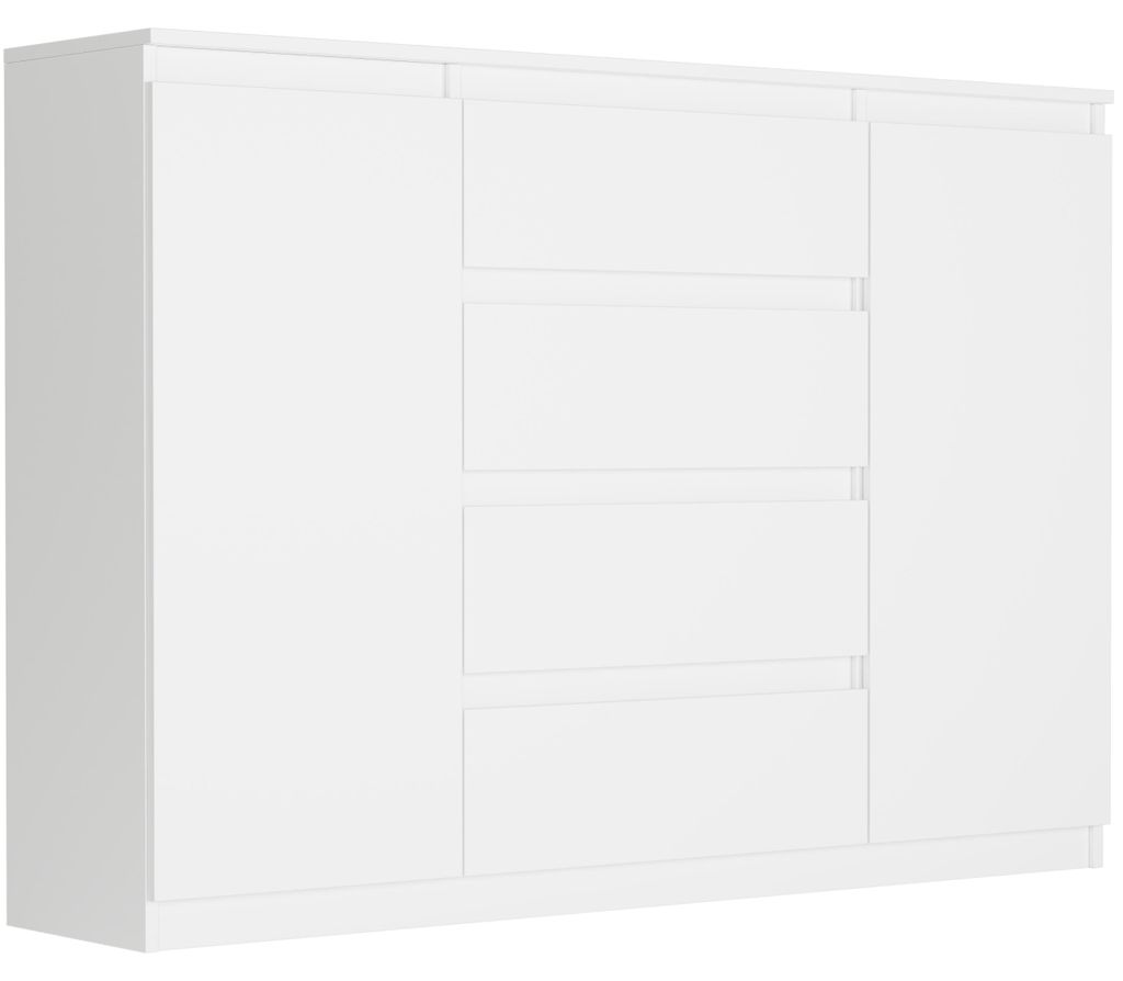Komoda 140 cm zásuvky dveře skříňka FRAMIRE R-140-S4 bílá Obrázek produktu 