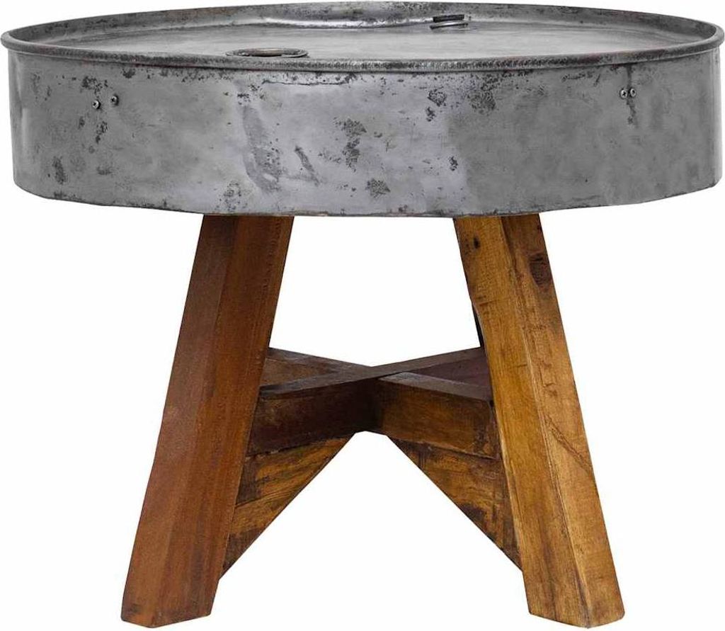 vidaXL Couchtisch Gemischtes Altholz 60x45 cm Silbern Produktbild 