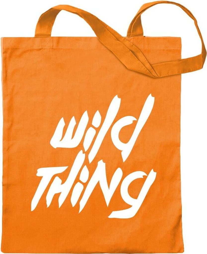 Kiwistar - Baumwolltasche - mandarin - Wild Thing - Girl - Tussi - Tragetasche Stoffbeutel Umhängetasche Langer Henkel
