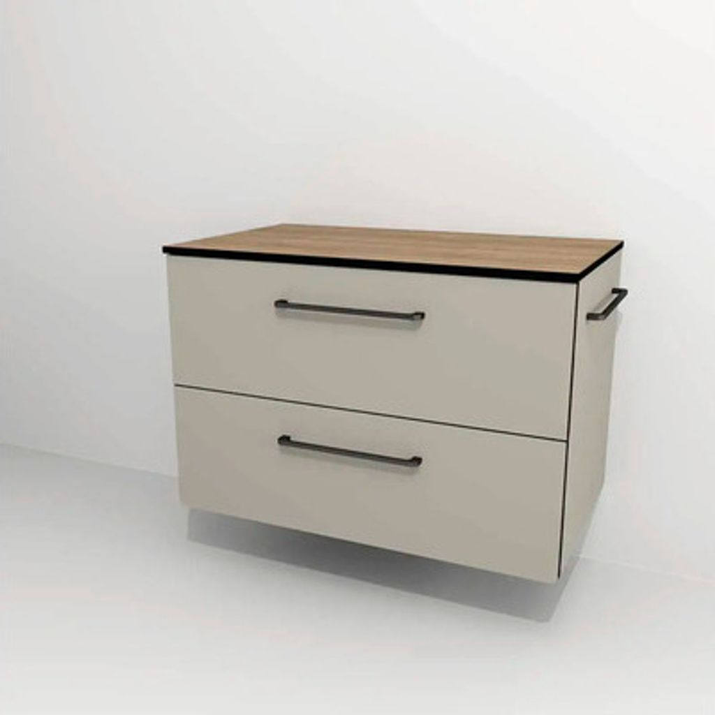 Waschtischunterschrank mit 2 Schubladen Devo Sonus 2.0 BxHxT 77x52x45 cm dakar suedette matt/natural bardolino oak