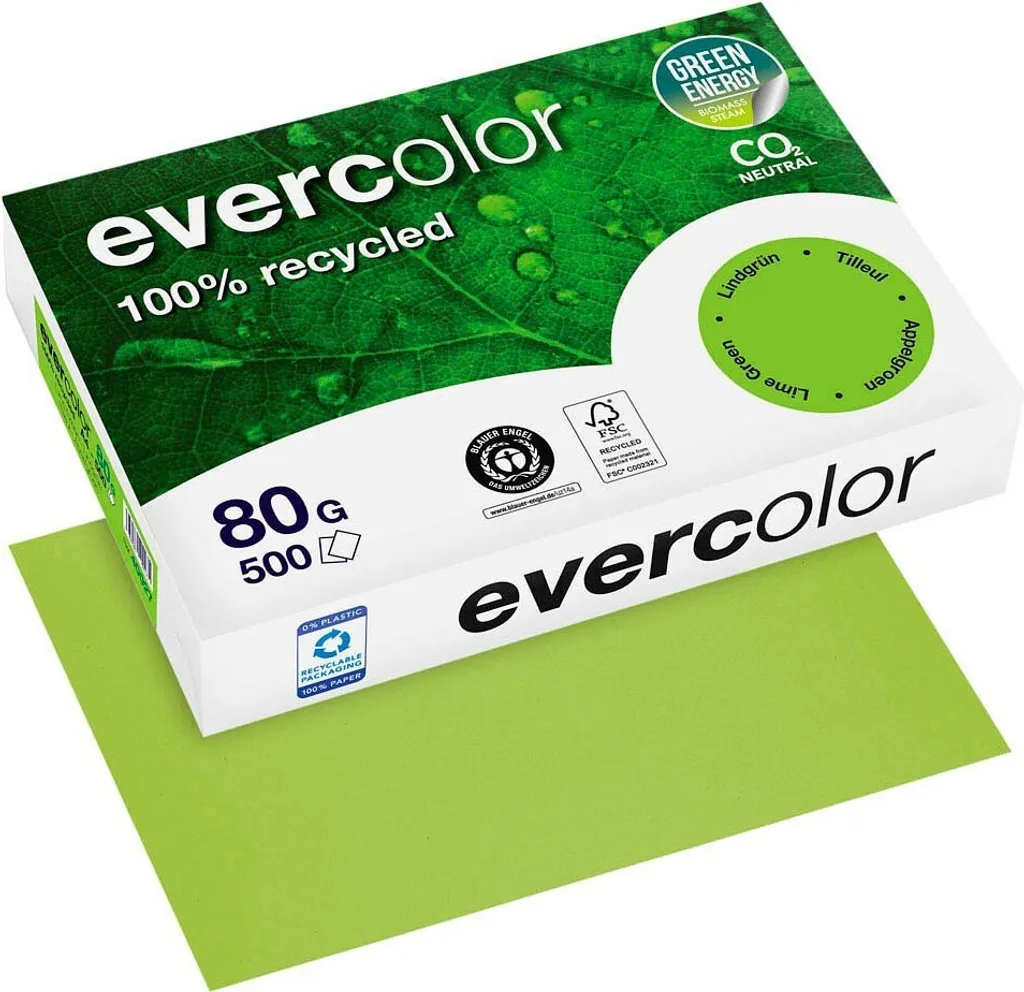 Carta per Lavoretti Verde Lime A4 Clairefontaine 80g Riciclata 500ff