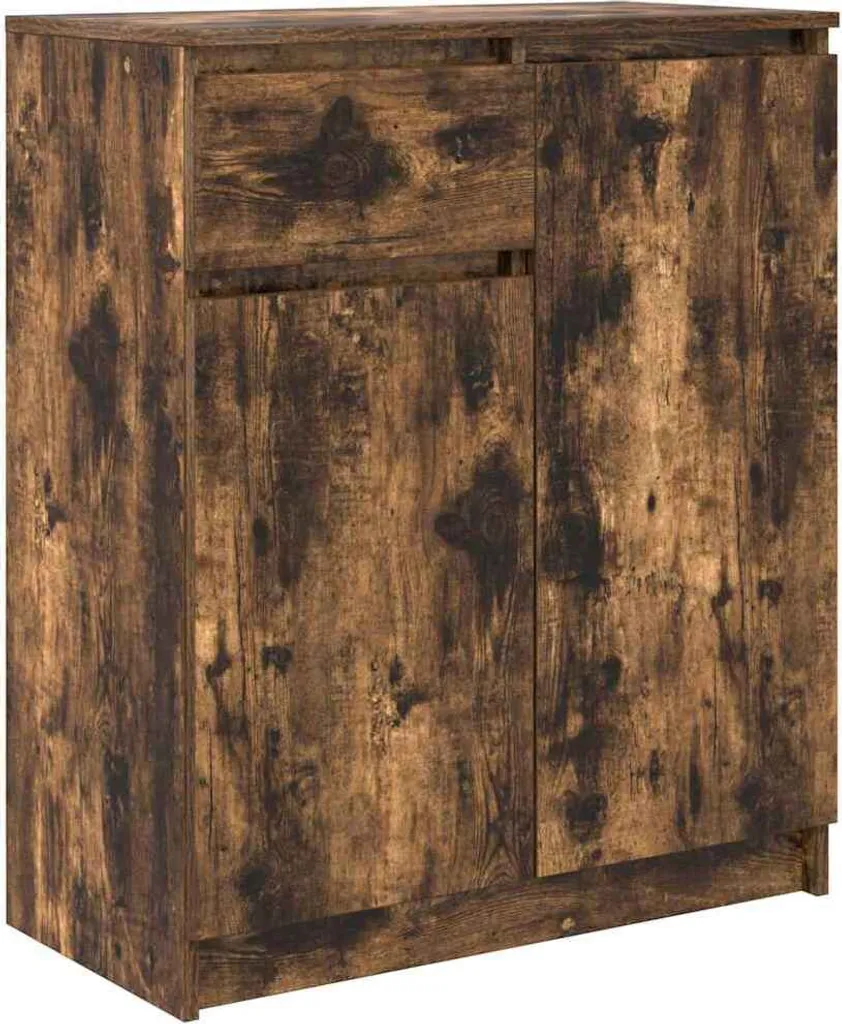 Credenza da Cucina e Soggiorno SYFAX Rovere Fumo | 4 Cassetti 1 Anta