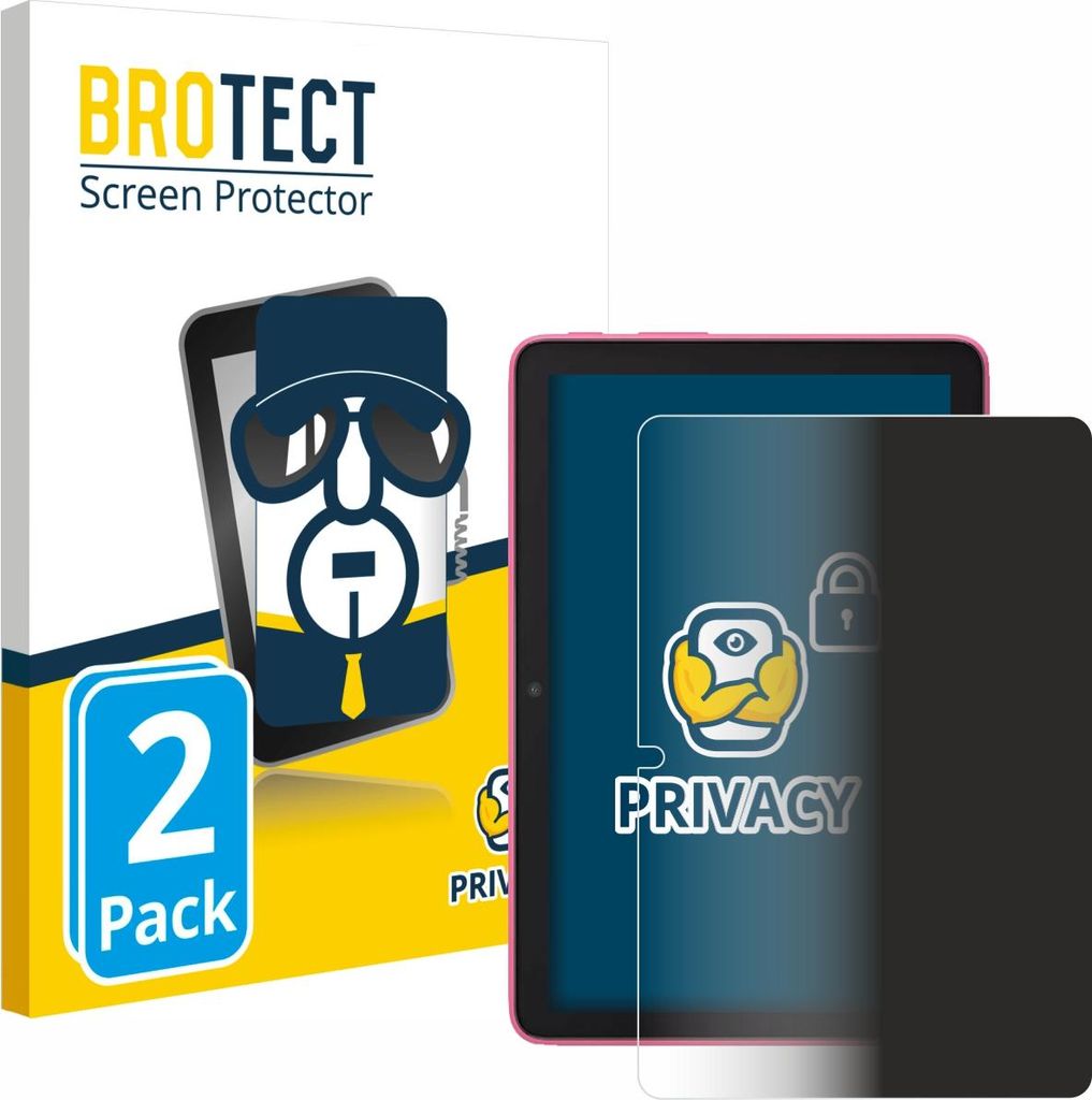 2x BROTECT Sichtschutzfolie für Amazon Fire HD 8 2024 Anti-Spy Privacy Sichtschutz Blickschutz Folie Blaulicht-Schutz