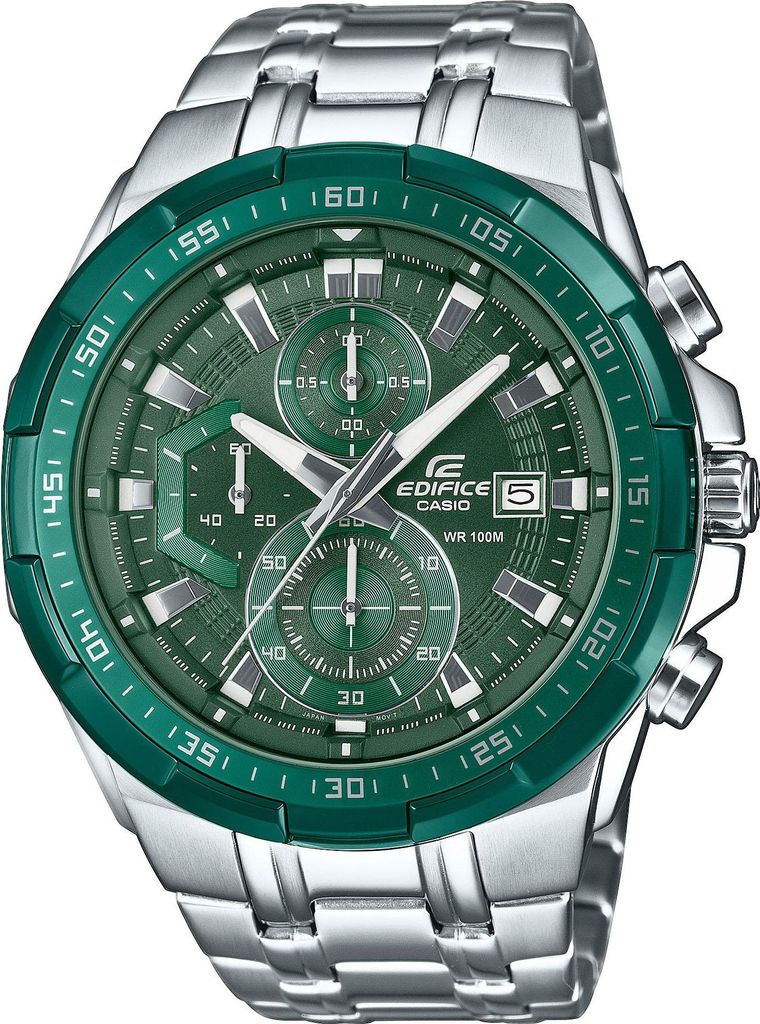 A close-up studio shot of a men's wristwatch.