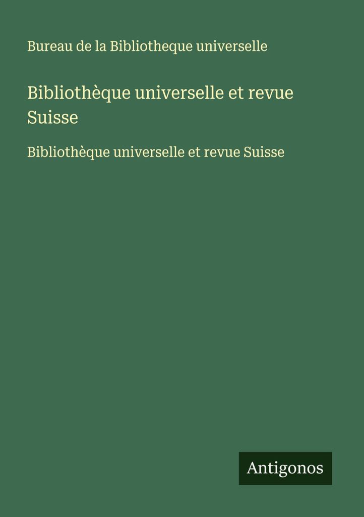 Universalbibliothek und Zeitschrift Schweiz