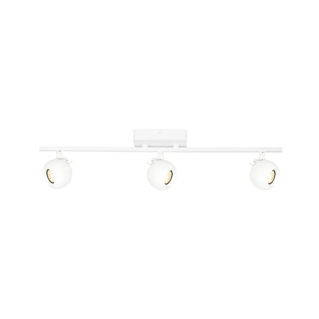 Luminaire de plafond salon 3 spots blancs mobiles Italux LAFIN 3xGU10