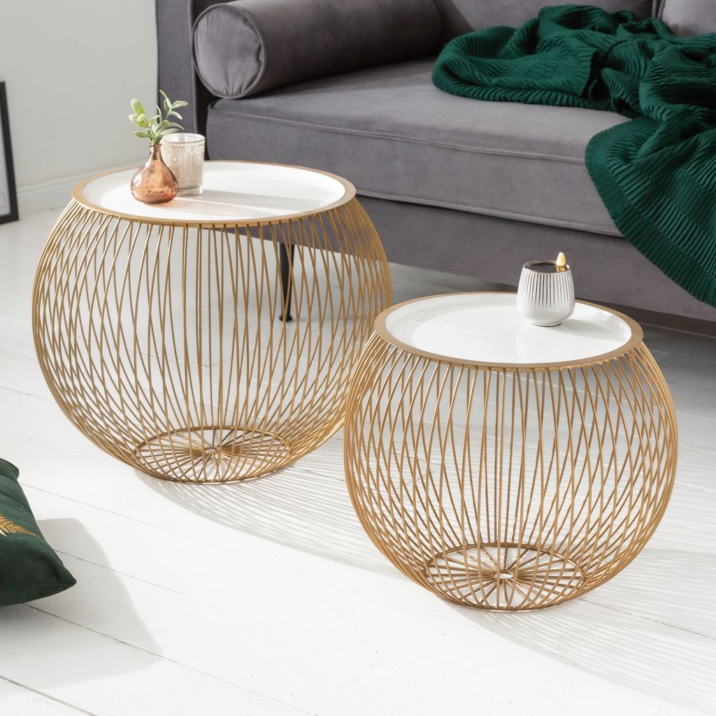 riess-ambiente Table basse ronde STORAGE 40 cm, dorée et Image du produit 