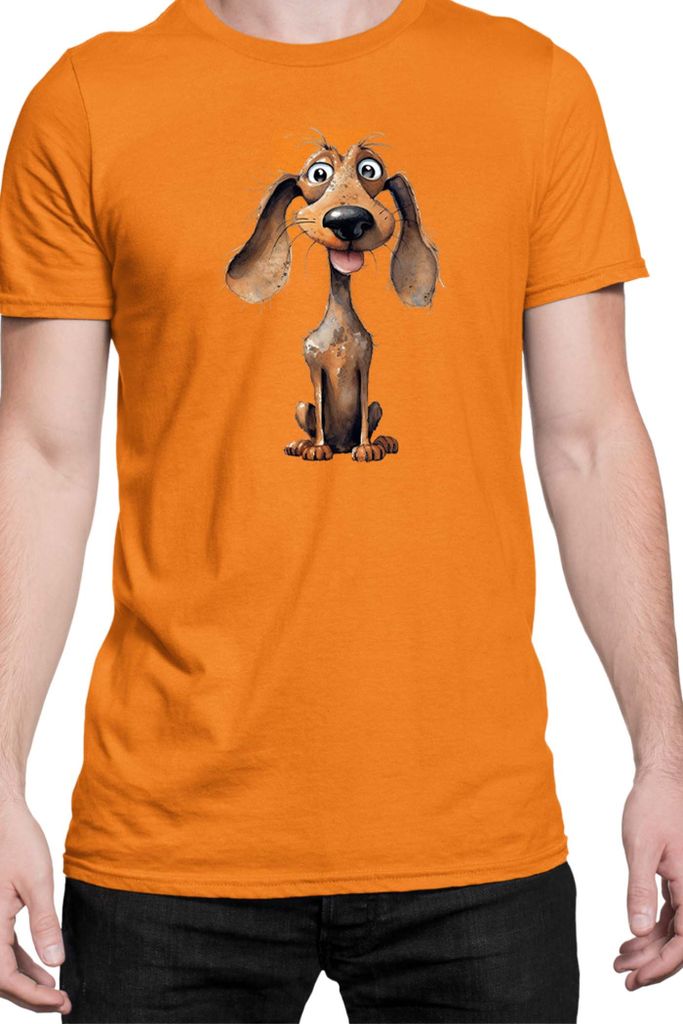 Herren T-Shirt Funny Dogs Breeds Dachshund Dog Breed 010, Man S / Orange