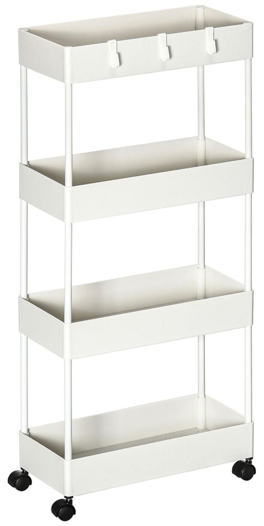HOMCOM Servenwagen, keukenrek met 4 niveaus, keukenwagen Productafbeelding 