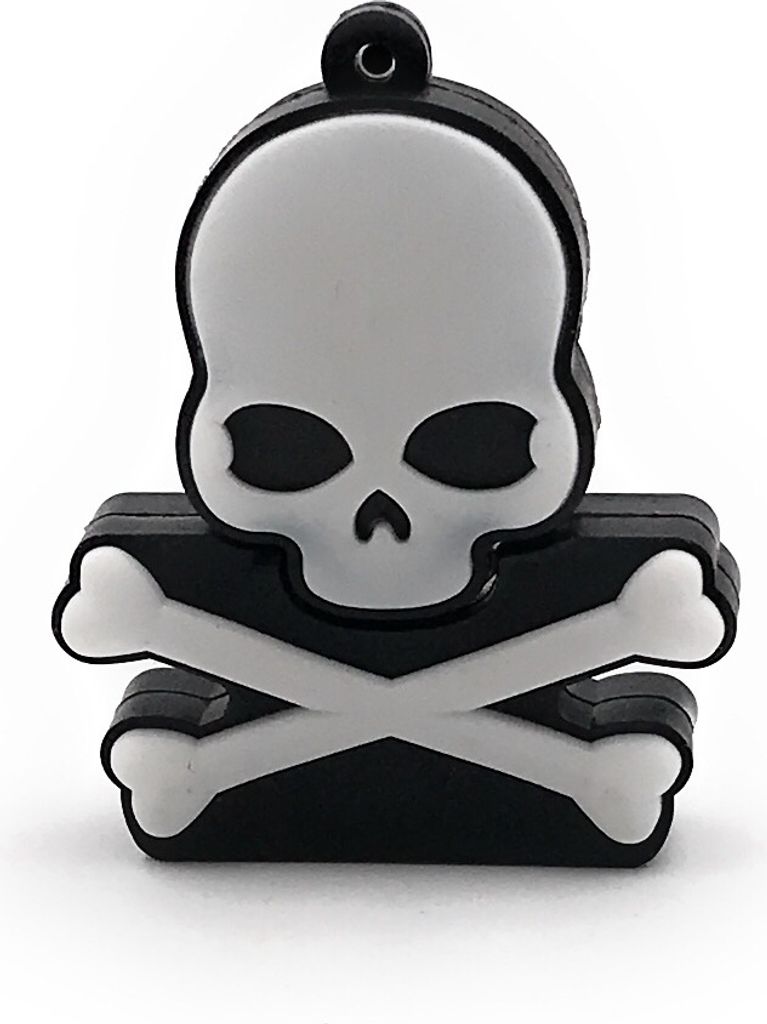 Onlineworld2013 Totenkopf Gefahrsymbol Knochen Schädel weiß schwarz Funny USB Stick 64 GB USB 3.0