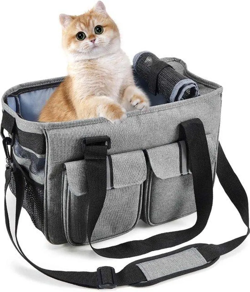 Sac de voyage gris léger pour chien et chat, conforme normes aériennes