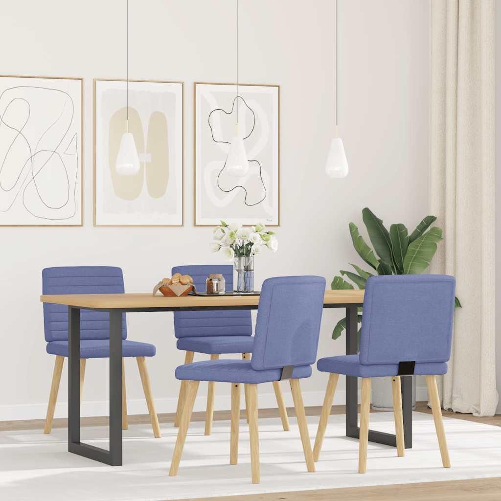 vidaXL Esszimmerstühle 4 Stk. Jeansblau Stoff