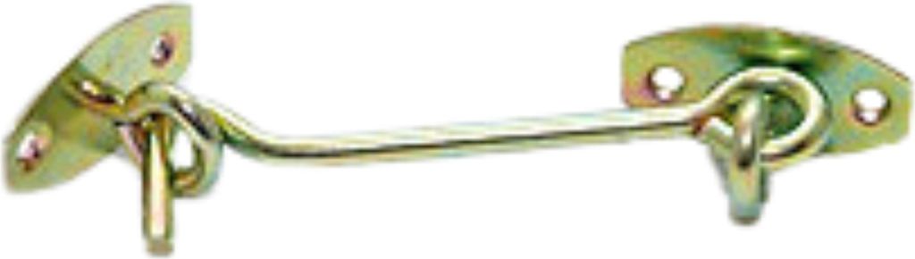 Robuster Sturmhaken mit Öse - Zuverlässiger Verschluss Gelb Verzinkt 100mm x 5.2mm 1 Stück