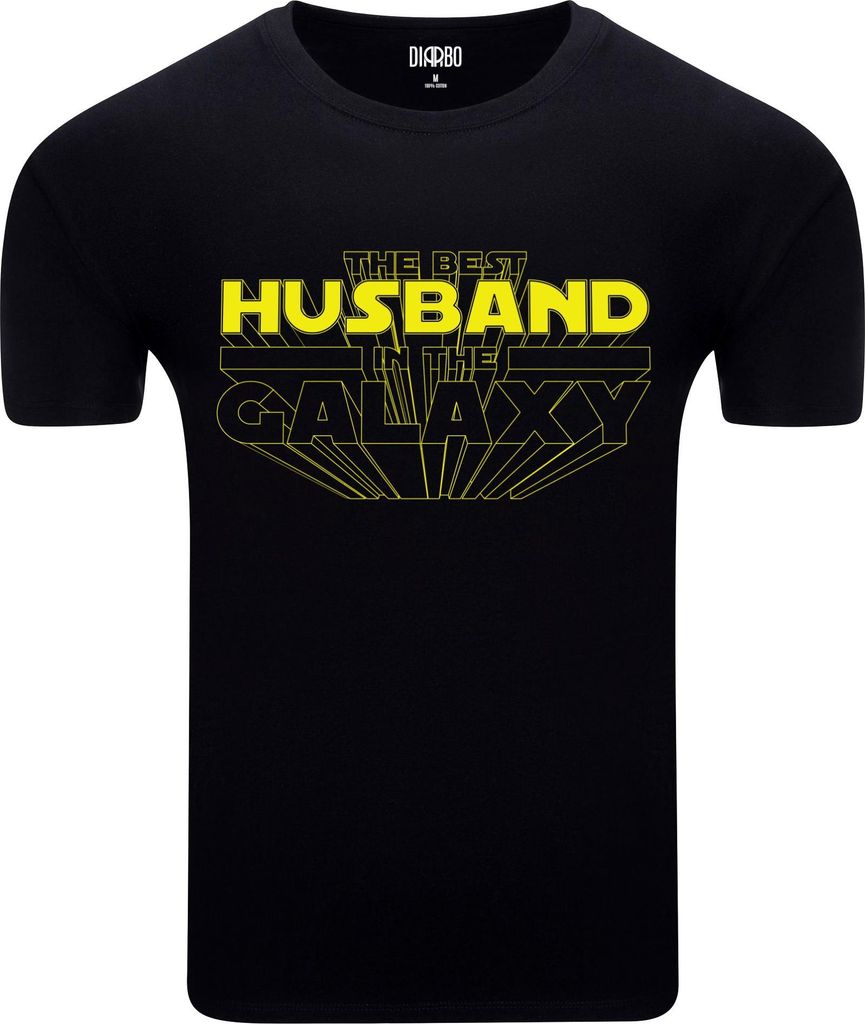 Diarbo Herren T-Shirt mit Star Wars Druck Bester Ehemann der Galaxie Schwarz Gr.M