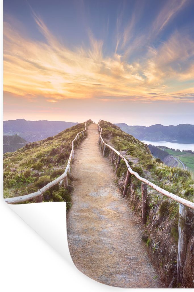 MuchoWow Wandtattoo Wandsticker Wandaufkleber Berge - Natur - Weg 20x30 cm Selbstklebend und Repositionierbar - Sticker - Dekorfolie