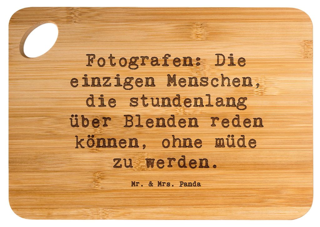 Mr. & Mrs. Panda Frühstücksbrettchen Spruch Fotografen Gespräche - Transparent - Geschenk, Holzbrett, Schneidebrett, Brett, Berufe, Berufspassio...