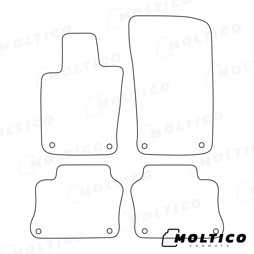 Tappetini Porsche Panamera 2009-2016 Velours moto-MOLTICO Beige Cuciture - 2