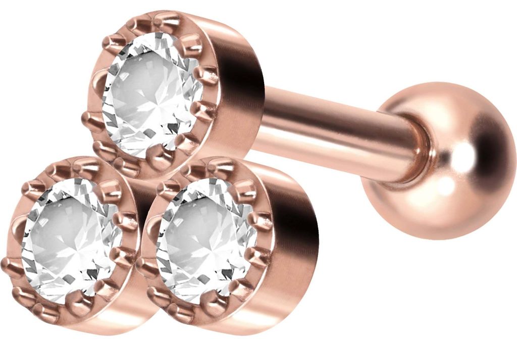 Ohrpiercing Titan Ohrpiercing 3 EINGEFASSTE KRISTALLE
