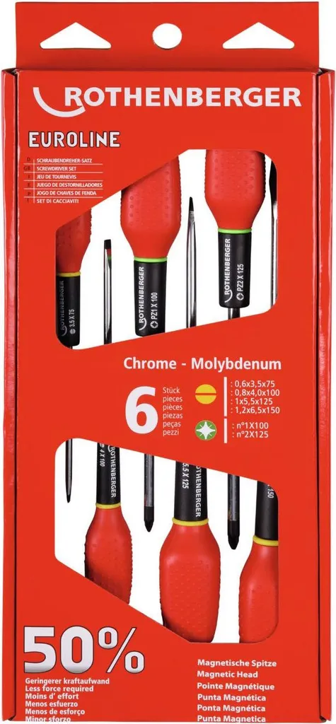 Set de tournevis d'électricien EUROLINE ROTHENBERGER 73571 - 6 pièces