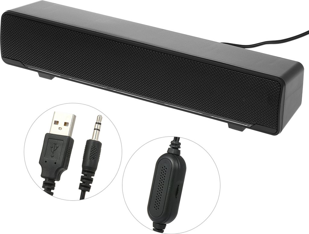 SADA V-196 USB Kabelgebundener Computer-Lautsprecher Bar Stereo-Subwoofer Leistungsstarker Musik-Player Bass-Surround-Sound-Box 3,5-mm-Audioeingang...