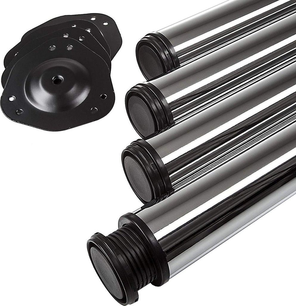 4er Set Tischbein 60 x 710 mm Chrom poliert