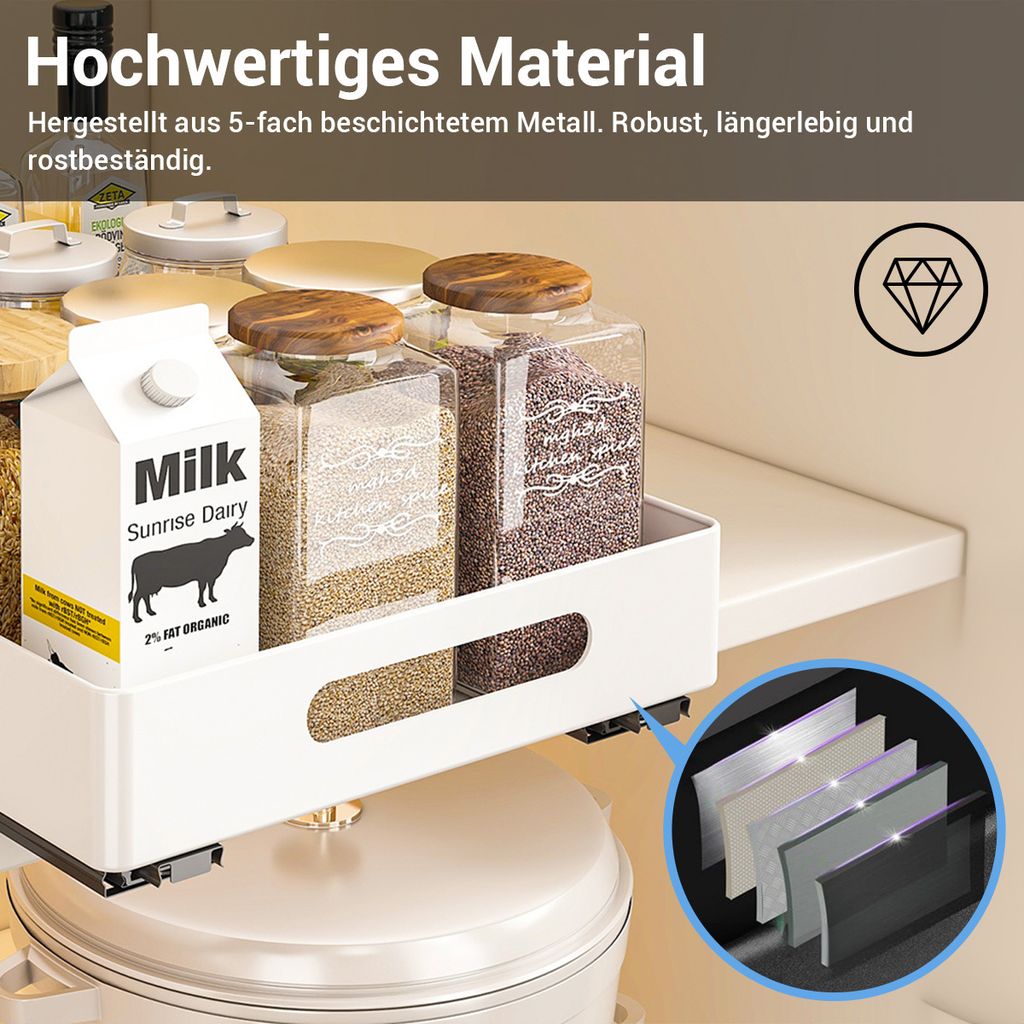 Heikoeco® Teleskopschublade, Schrank-Organize, ausziehbarer Produktbild 4