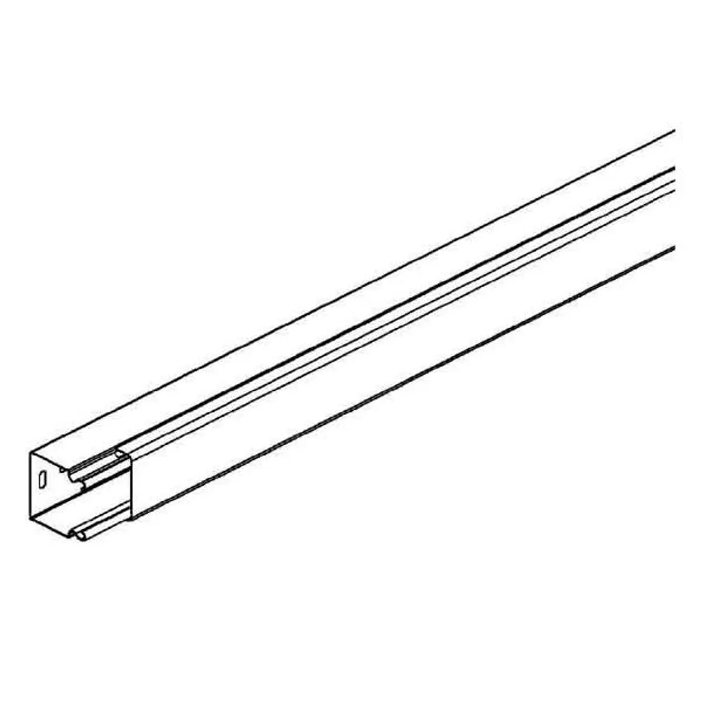 Goulotte pour installation électrique 60x60mm RAL9010 longueur 2m