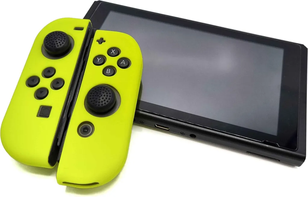 Custodie e skin per Nintendo Switch 1 - Custodia da gioco performante - Coperture a presa morbida - Accessorio antiscivolo per controller Joy-Con - Giallo