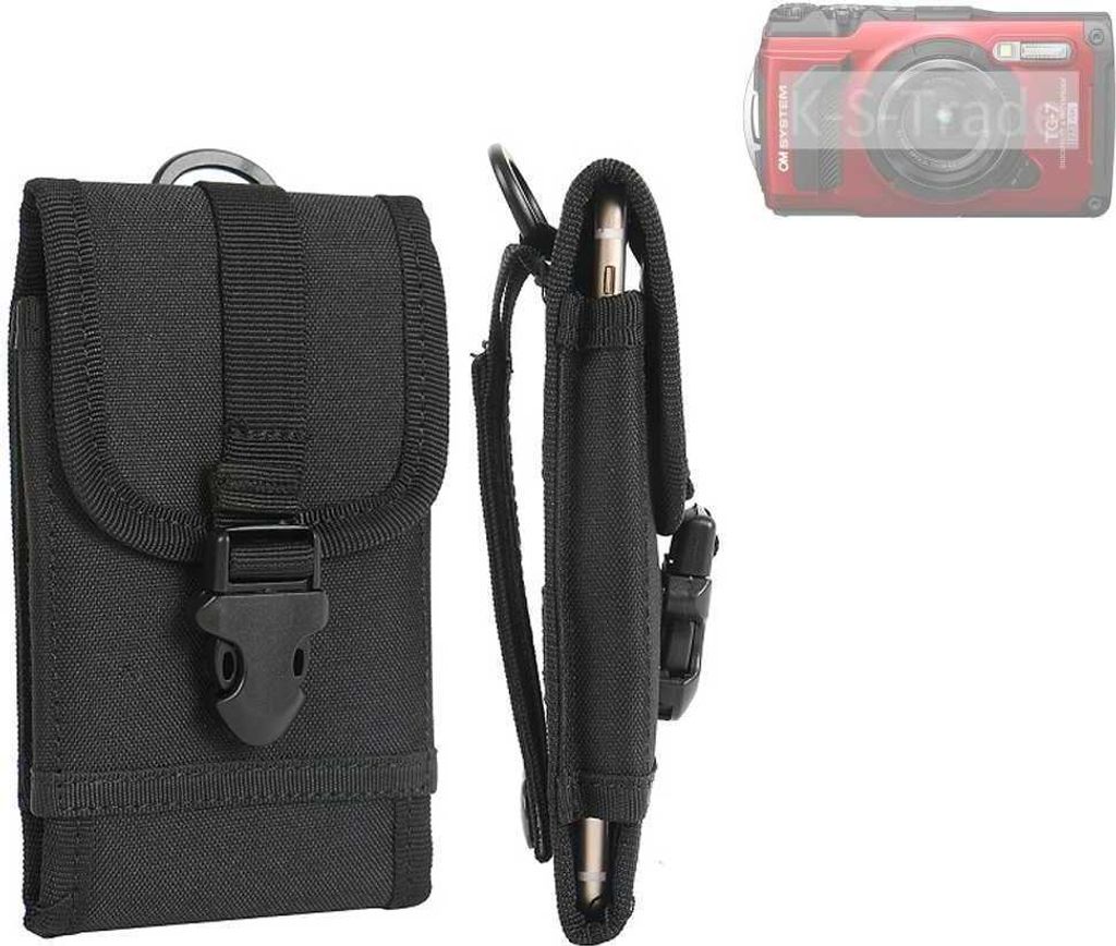 K-S-Trade Kameratasche Gürteltasche kompatibel mit OM System Tough TG-7 Outdoor Gürtel Tasche für Kompaktkamera Holster Fototasche wasserabweisend