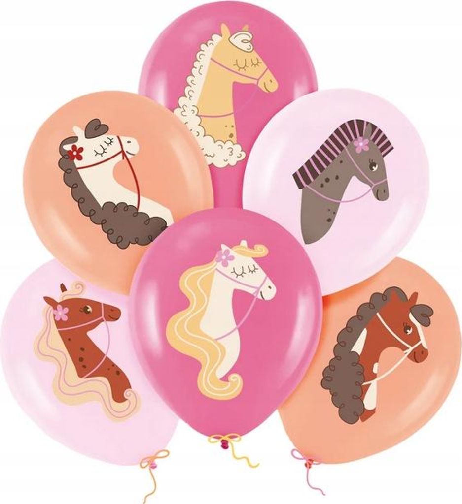 Ballons latex CHEVAUX Poneys Chevaux Mix Anniversaire 30cm Image du produit 