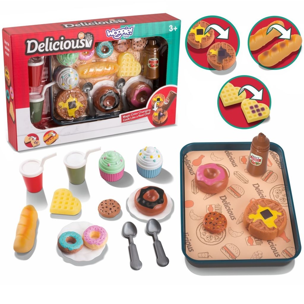 WOOPIE XXL set Restaurant Café Lebensmittel Süßigkeiten 19 el.