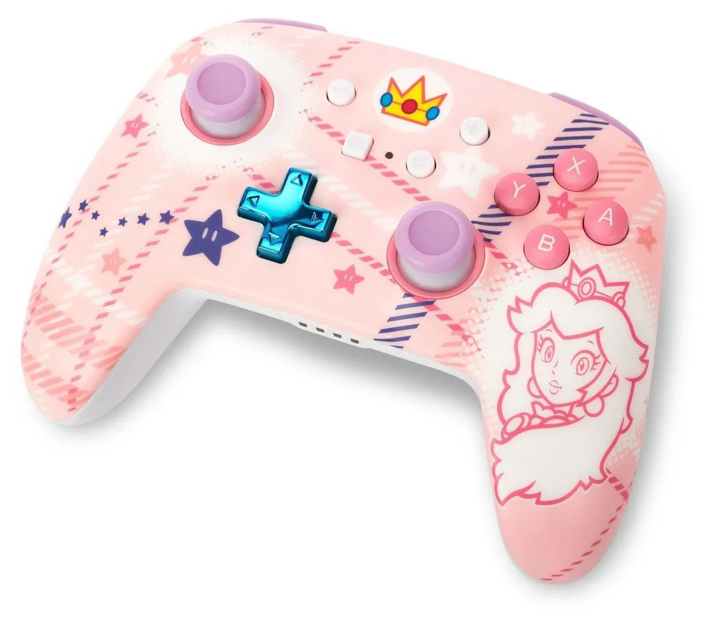 Contrôleur Bluetooth Nintendo Switch PowerA Style Princess Peach Plaid