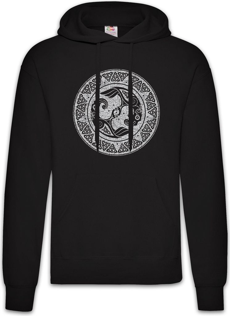 Urban Backwoods Viking Shield II, Herren Hoodie, Farbe: Schwarz, Größe: 3XL