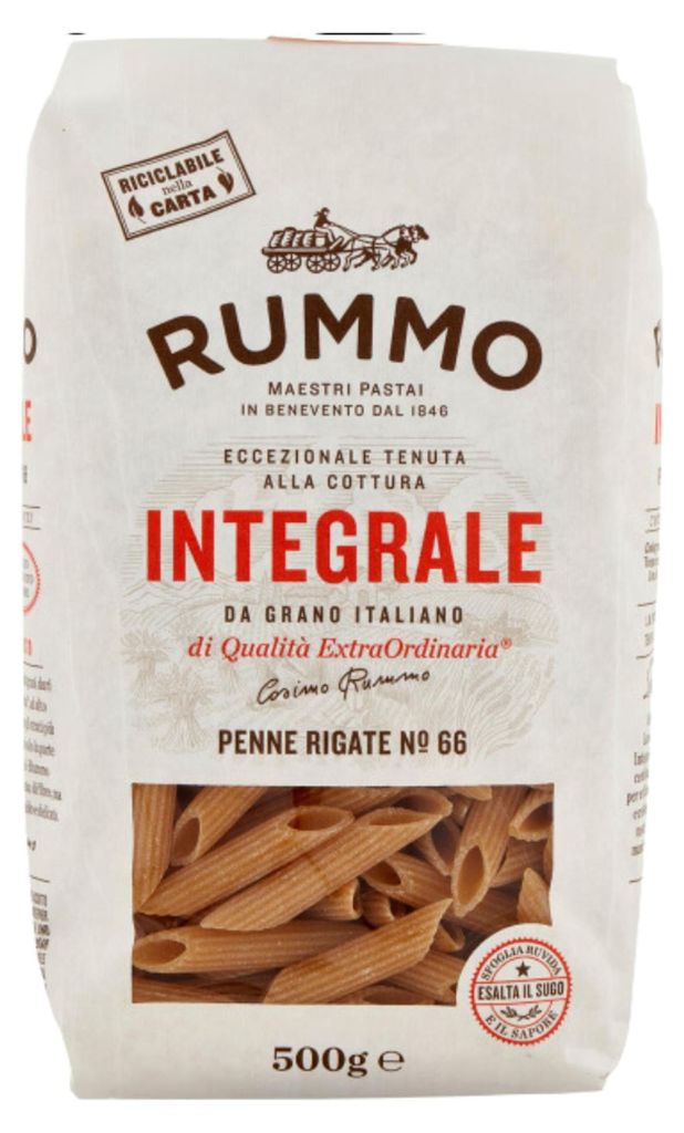 Pâtes Penne Rigate complètes, 500 g, marque Rummo Image du produit 