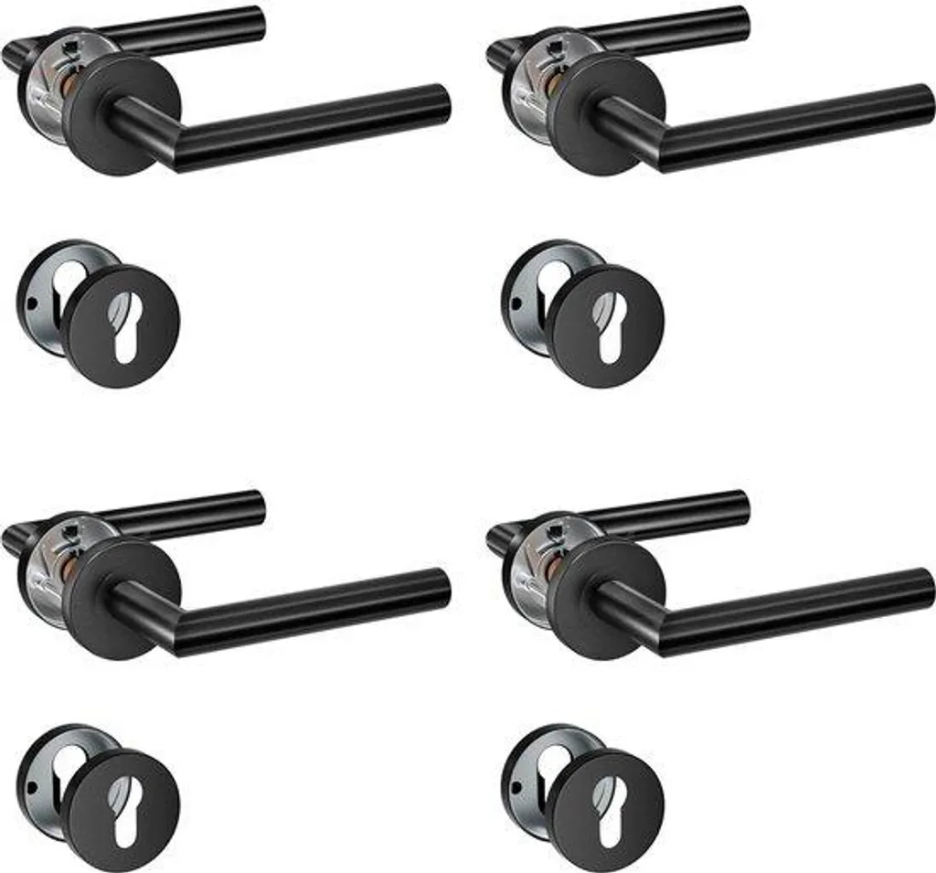 Rosace cylindrique en acier inoxydable noire lot de 4 pour finition
