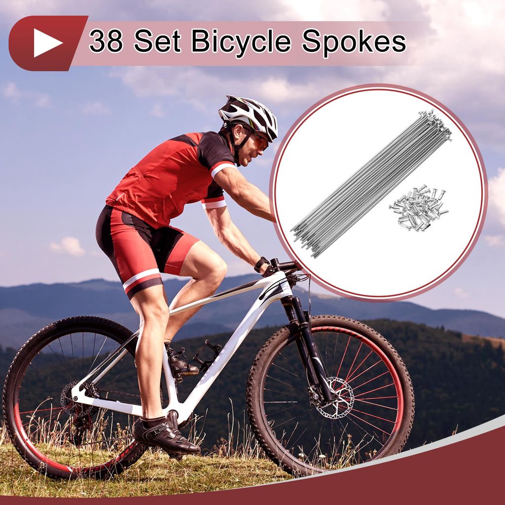 38 Satz 13G Fahrradspeichen 225mm Fahrradradspeichen Kohlenstoffstahl Silberton