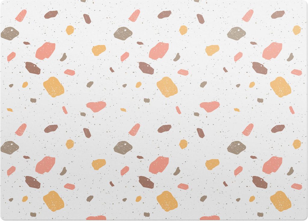 Pastellfarbener Terrazzo – Bodenschutzmatte – Stuhlunterlage 140x100 cm – Rutschfest – Hartbodenmatte