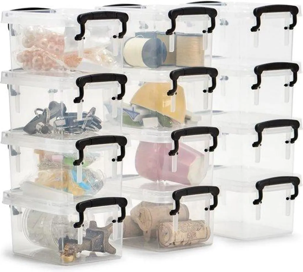 Récipient hermétique 30 ml avec poignée - Lot de 12 boîtes extra-compactes