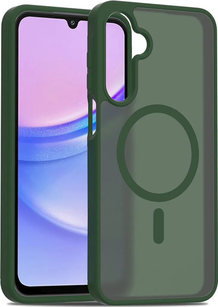 Cover Samsung A15 5G MagSafe Verde - Retro Opaco Protezione Militare